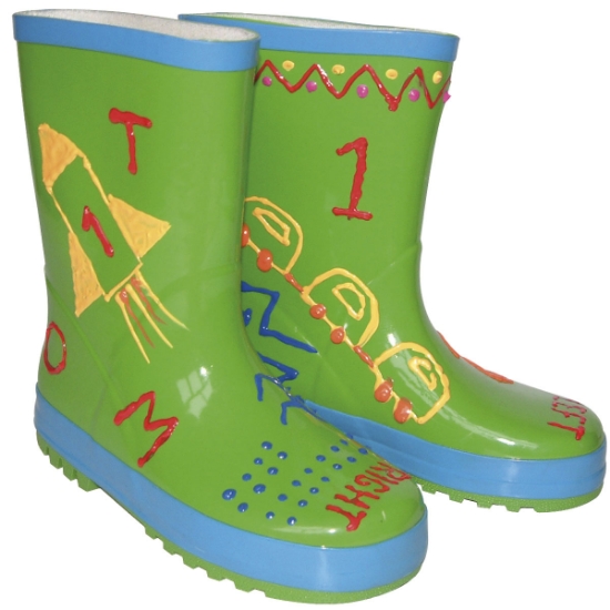 Paint Your Own Wellies - Green, Size 10-11