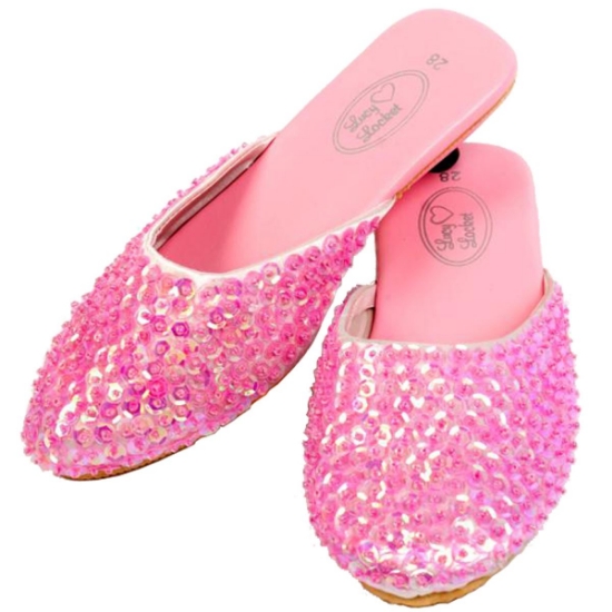 Glitzy Kitten Heel Mules -Size 30 (Med)