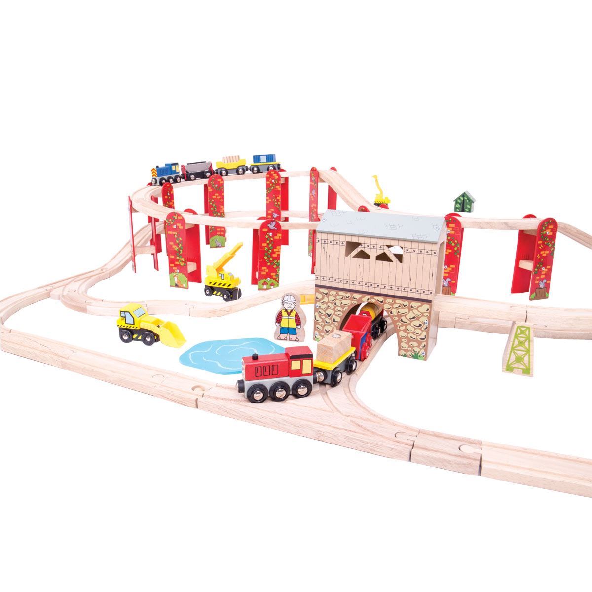 Construction Train Set Bigjigs Rail BJT019 Trainset Mulberry Bush