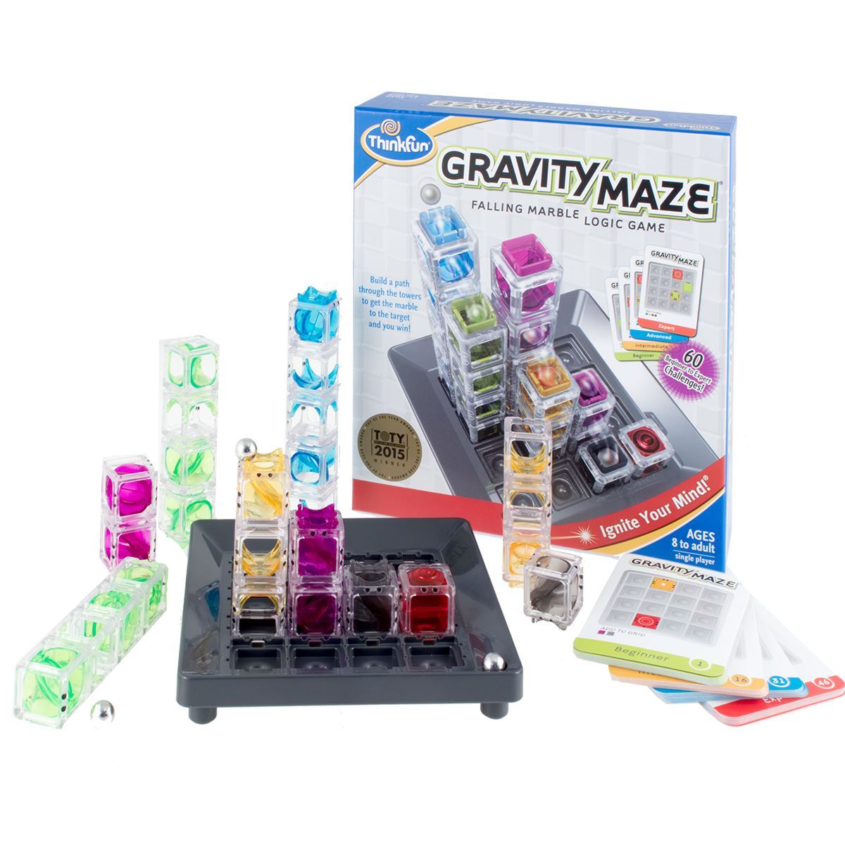 ThinkFun Gravity Maze Falling Marble Challenge Logic Brain Game and STEM  Toys for Kids Age 8 Years Up - Gifts