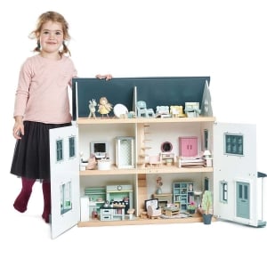 Foldable Doll House 2 Room Set for Girls Kids Doll House 19 Pc Set ,Pack of  1