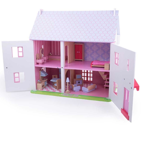 Rose Cottage Dolls House | Bigjigs (JT101) | Mulberry Bush | Mulberry Bush