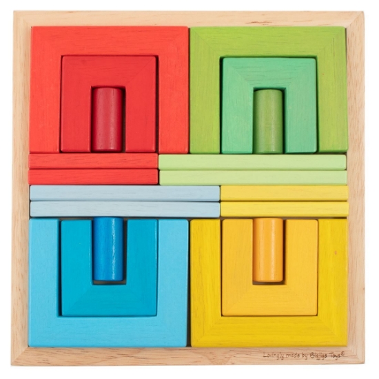 Colourful Building Blocks & Tray | Bigjigs (33036) | Mulberry Bush