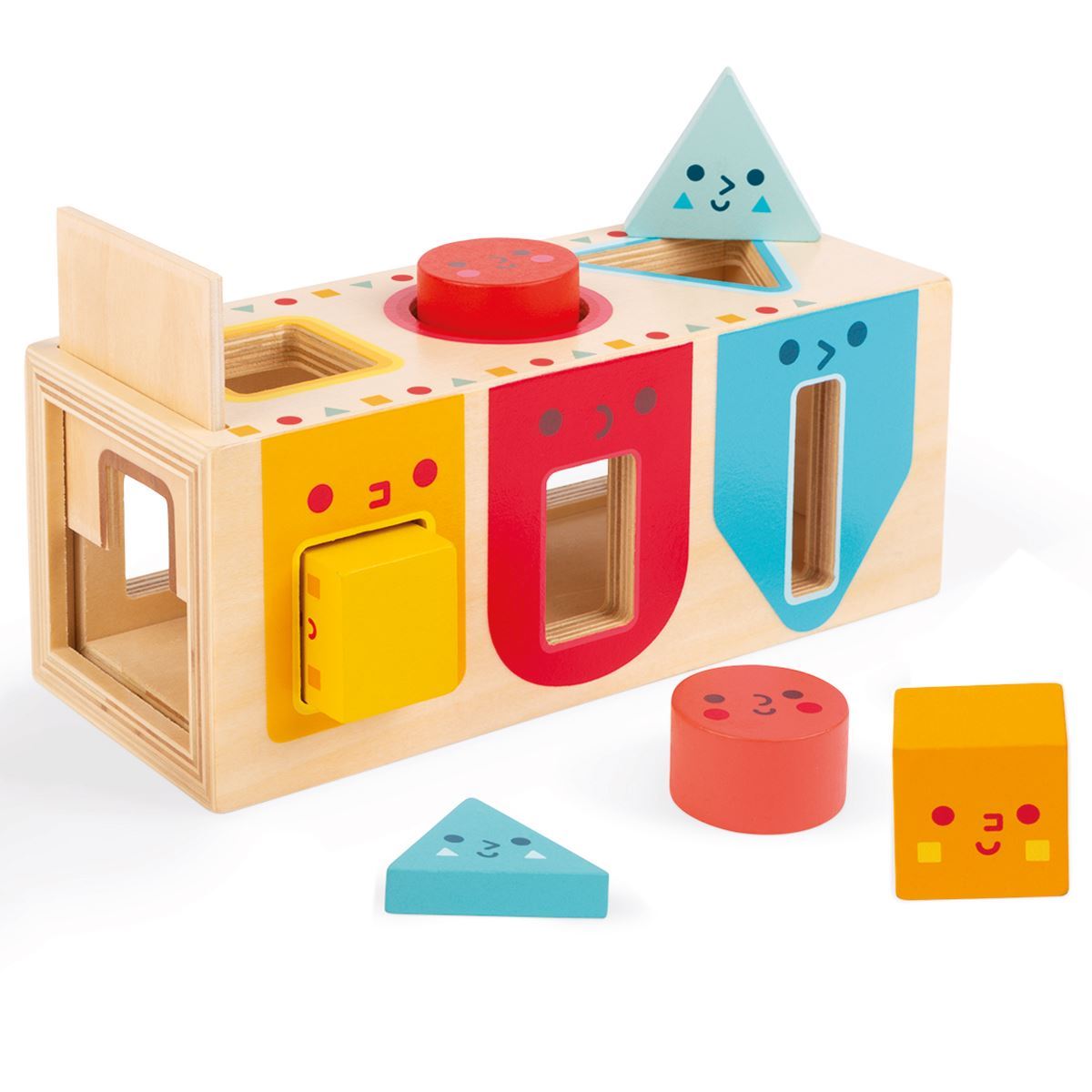 Geometric Shapes Box | Janod | Wooden Baby Shape Sorters | Mulberry Bush