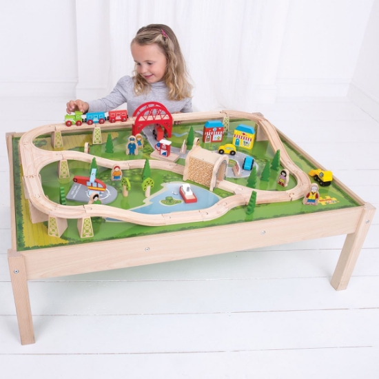 Train Set & Table | Bigjigs Rail (BJT040) | Train Sets | Mulberry Bush