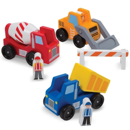 Construction Vehicle Set | Melissa & Doug | Wooden Toy Cars | Mulberry Bush