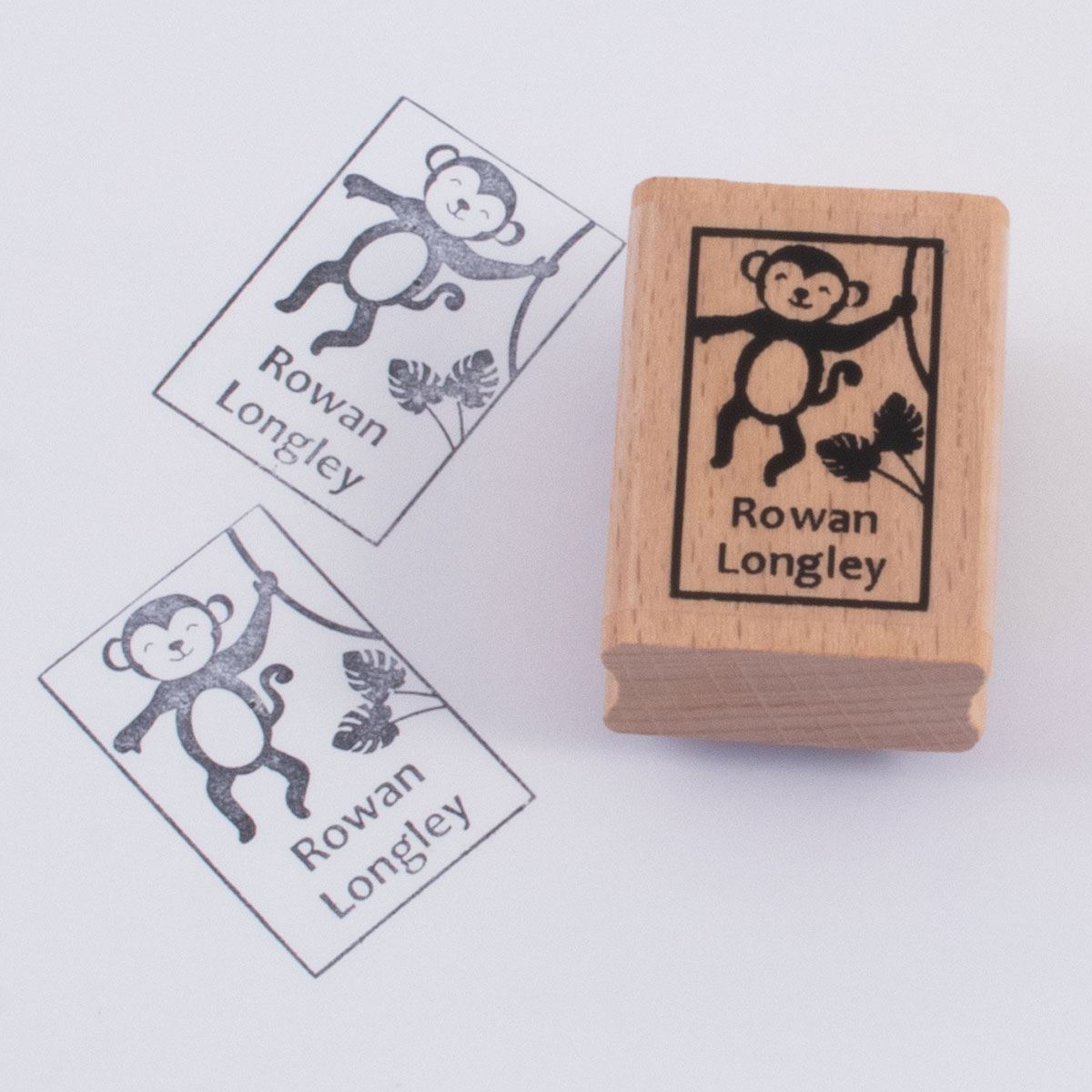 Named Rubber Stamp Cheeky Monkey Mulberry Bush Personalised