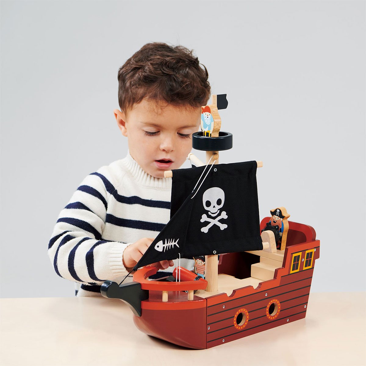 Fishbones Pirate Ship | Mentari | Wooden Pirate Ship Toys | Mulberry Bush