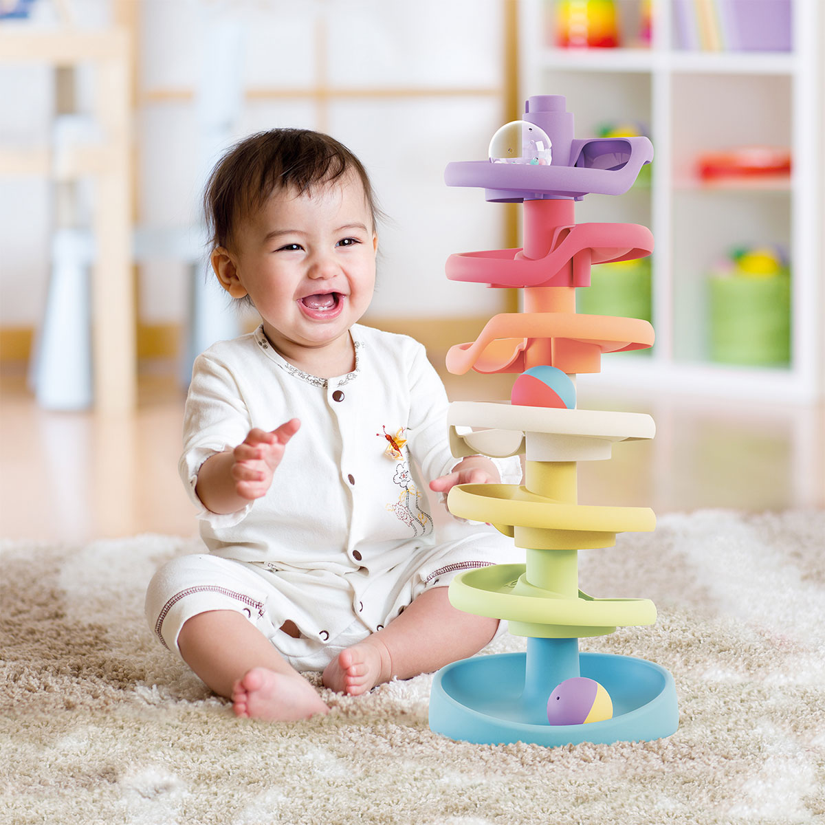 Spiral Ball Tower | Stacking Toys | Mulberry Bush | Mulberry Bush