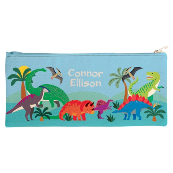 Personalised Canvas Pencil Case - Dinosaurs