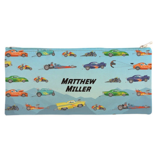 Personalised Canvas Pencil Case - Crazy Cars