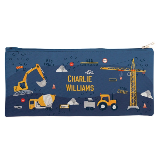 Personalised Canvas Pencil Case - Construction Site