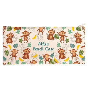 Picture of Personalised Canvas Pencil Case - Cheeky Monkey