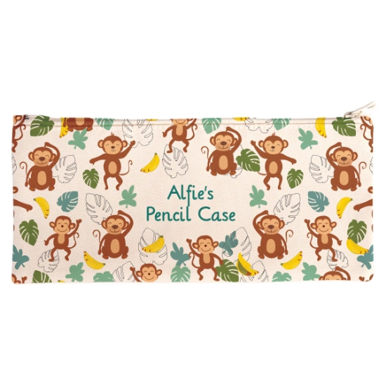 Personalised Canvas Pencil Case - Cheeky Monkey