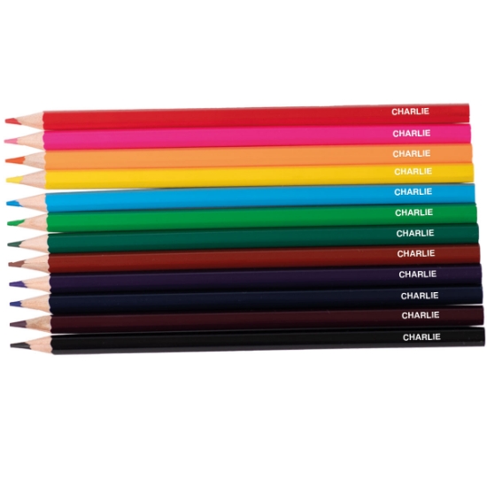 12 Personalised Colouring Pencils