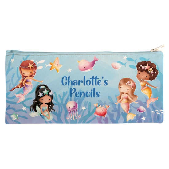 Personalised Canvas Pencil Case - Mermaids