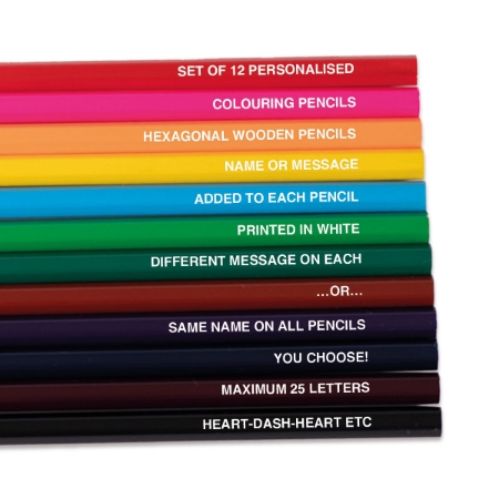 Picture of 12 Personalised Colouring Pencils