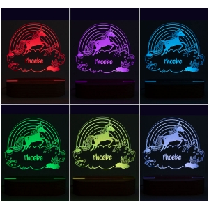 Picture of Personalised Rainbow Unicorn LED Light