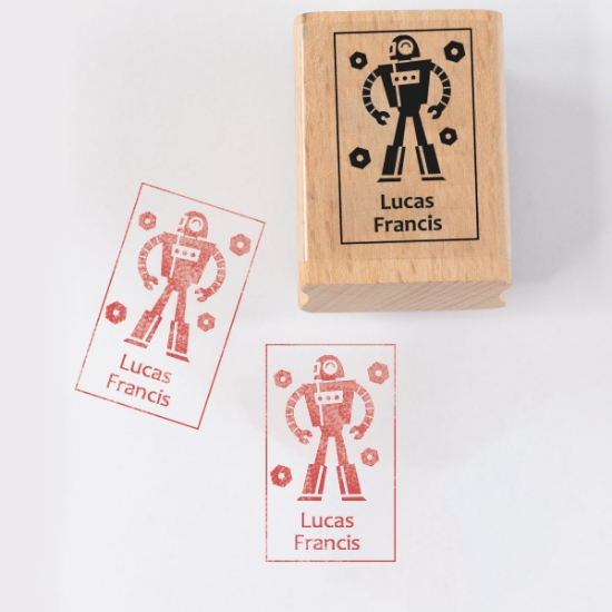 Named Rubber Stamp - Robots