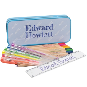 Named Pencil Tin Stationery Set image 1