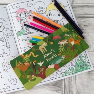 Personalised Canvas Pencil Case - Jungle Safari image 2