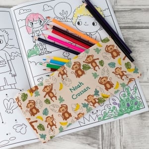 Picture of Personalised Canvas Pencil Case - Cheeky Monkey