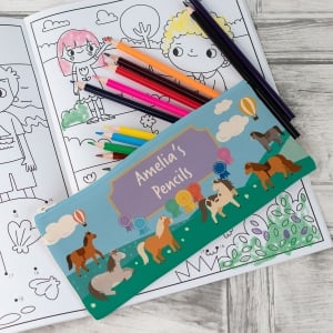 Personalised Canvas Pencil Case - Ponies image 2