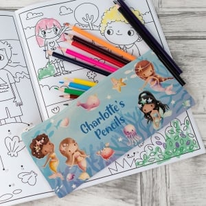 Picture of Personalised Canvas Pencil Case - Mermaids