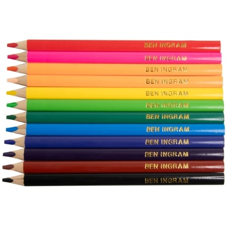 12 Named Chunky Triangular Colouring Pencils image 1