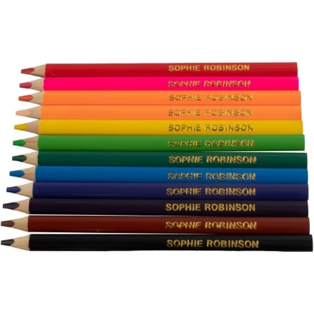 Picture of 12 Named Chunky Triangular Colouring Pencils